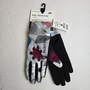 Burton Kids Touch N Go Liner Gloves Size Medium/10 Halftone Floral Touch Screen